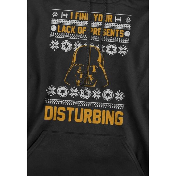 Star Wars Mens Lack Of Christmas Presents Fair Isle Hoodie / Black